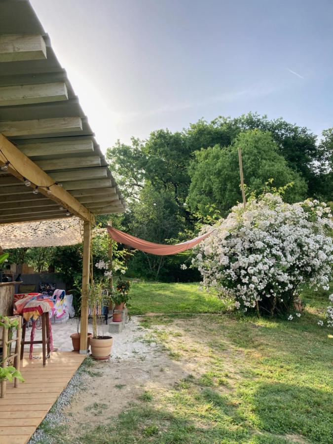 Tente bivouac&Spa privé avec poêle à bois Idrac-Respailles Exterior foto