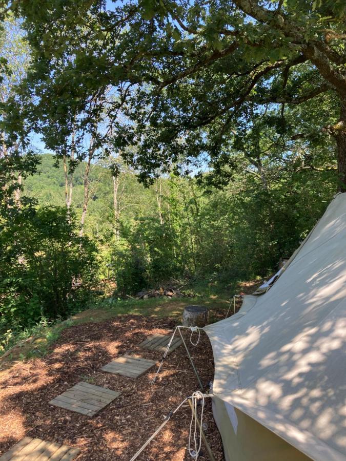 Tente bivouac&Spa privé avec poêle à bois Idrac-Respailles Exterior foto
